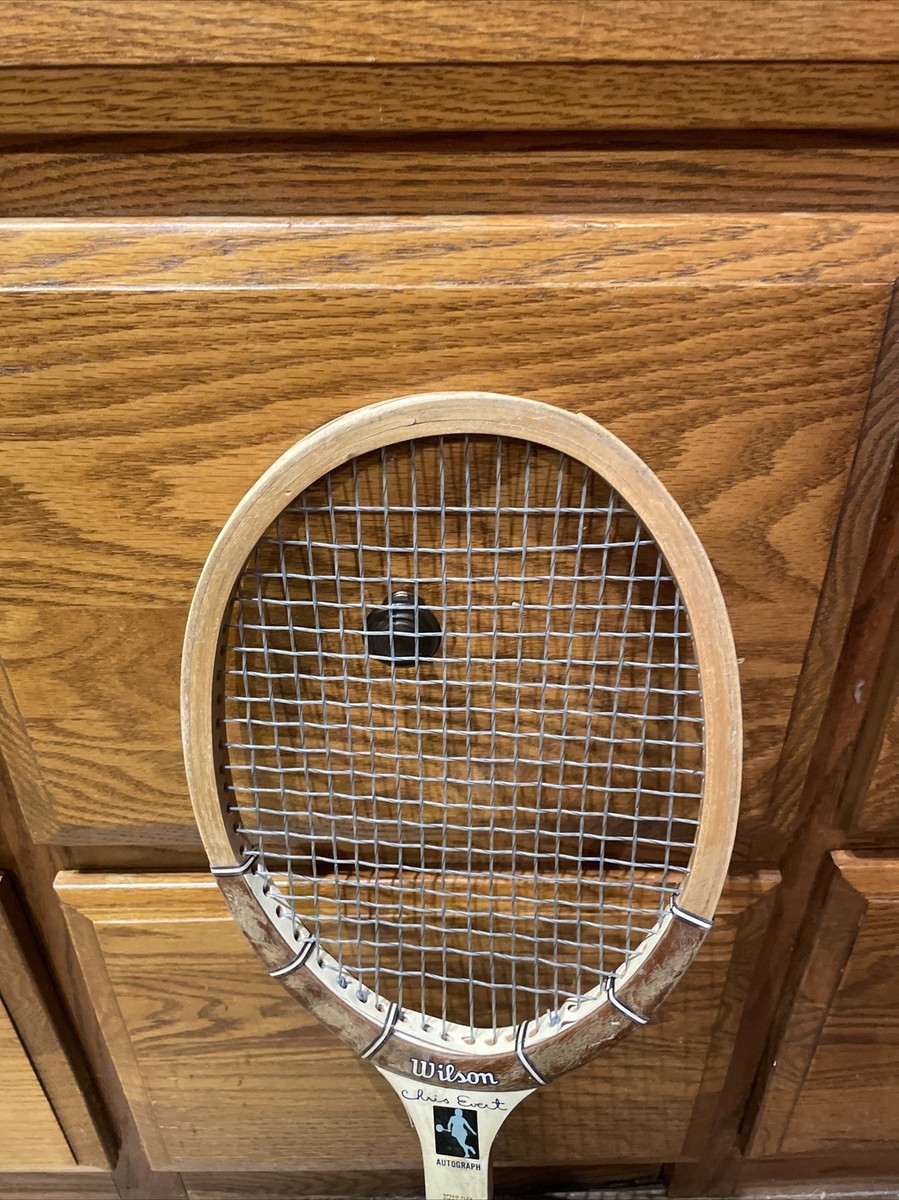 Chris Evert Autograph Speed Flex Fibre Face Wilson Old Wood Tennis