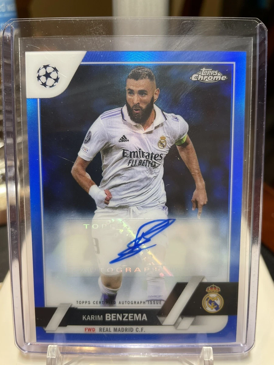 2023 Topps Chrome UCL Karim Benzema auto Blue Refractor /150 Real 