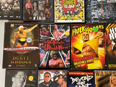 WWE WWF WRESTLING DVD VHS Video Tape 23pc Collection Lot Hogan