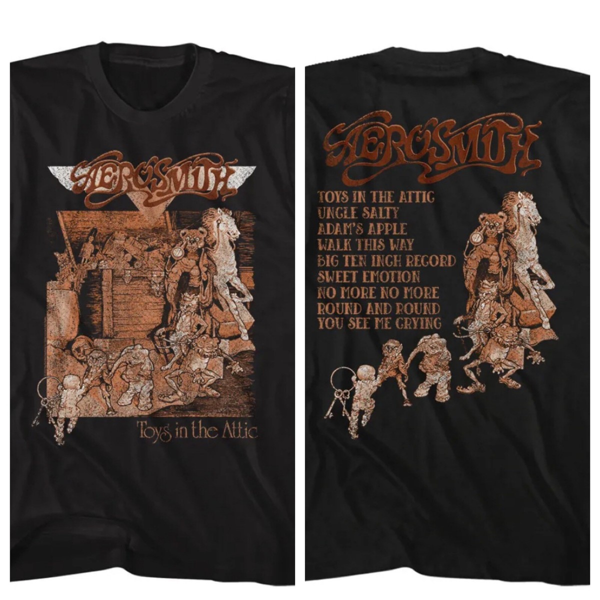 Aerosmith T-Shirt Men's Toys In The Attic US Tour Tee Rock Aerosmith T-Shirt Men's Toys In The Attic US Tour Tee Rock
