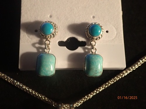 Jay King Sterling Silver Sleeping BeautyTurquoise Drop Earrings HSN $110 - Picture 4 of 6