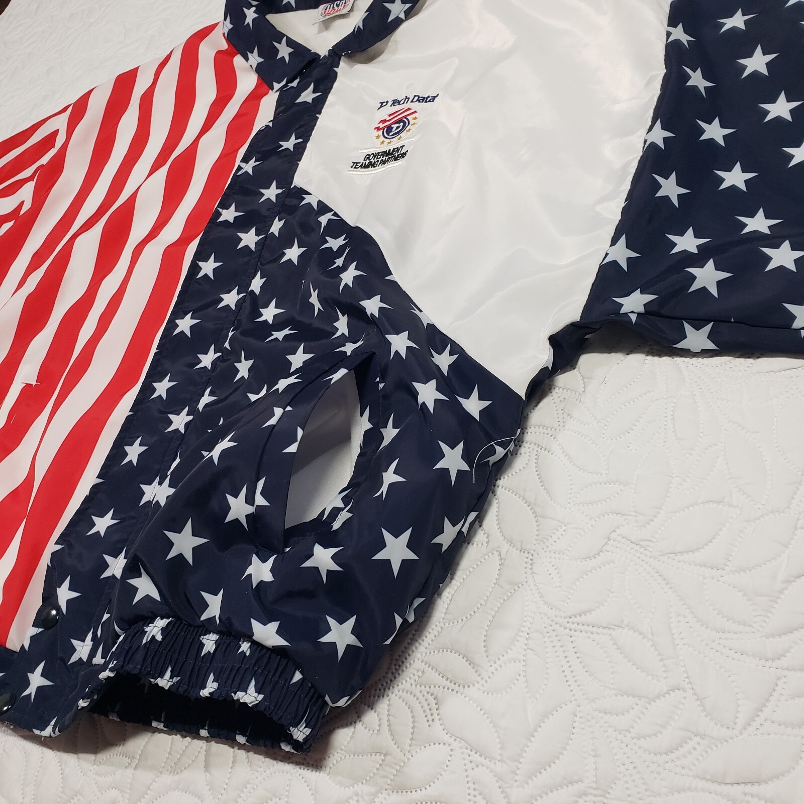 Vintage Tech Data Jacket Size Large American Flag… - image 11