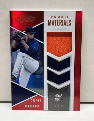 BRYAN ABREU 2020 Absolute Rookie Materials RED ~ GU #'d /99 ~ ASTROS
