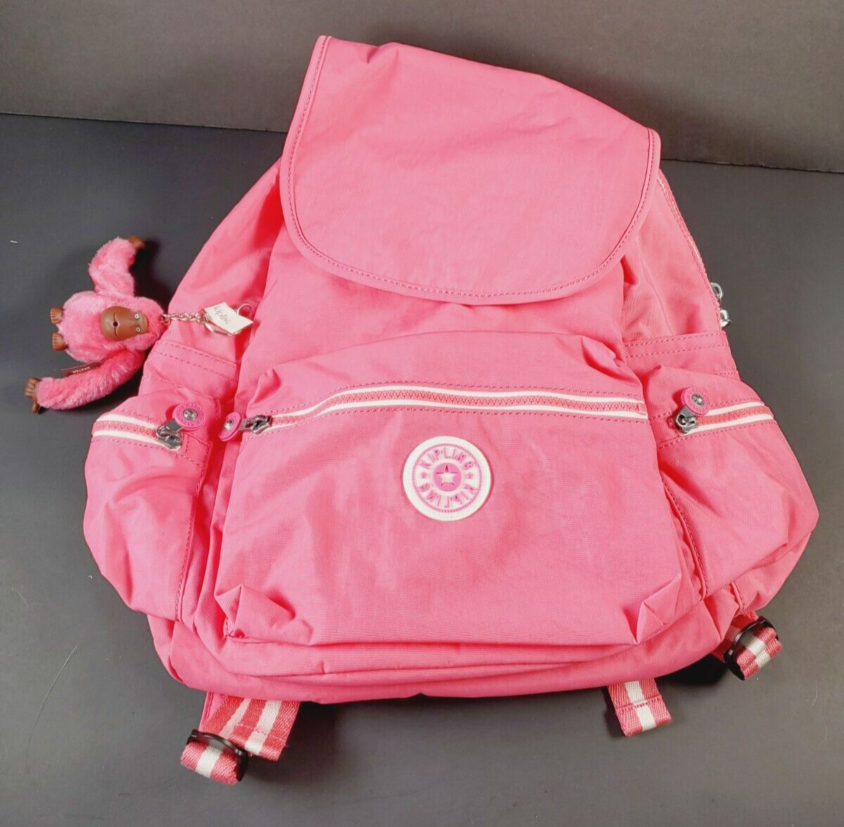 NEW Kipling Backpack 6NK Flashy Pink WB EZRA 11.5x15.25x8.75