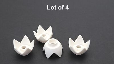 Lego Mini Figure Eggshell Crown with 5 Points and Center Stud White Lot of 4