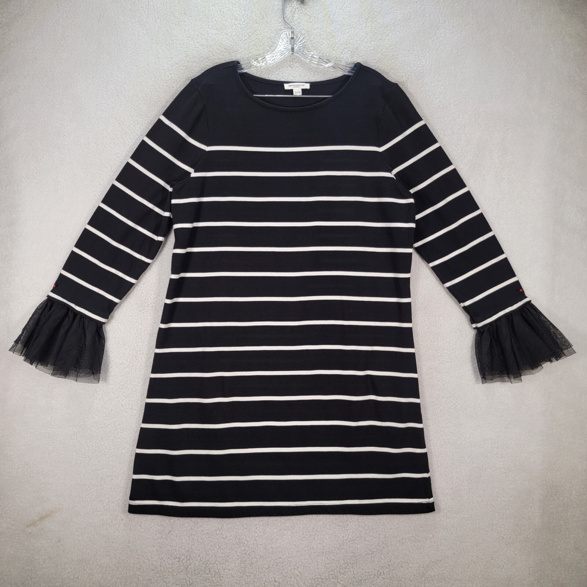 Beach Lunch Lounge Womens Dress Size XL Black Striped Ruffle Cuff Casual A Line | eBay Beach Lunch Lounge Womens Dress Size XL Black Striped Ruffle Cuff Casual A Line | eBay