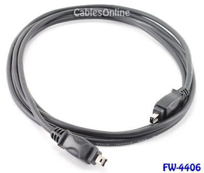 6ft. IEEE 1394 Firewire 4 Pin to 4 Pin M/M Cable, Black