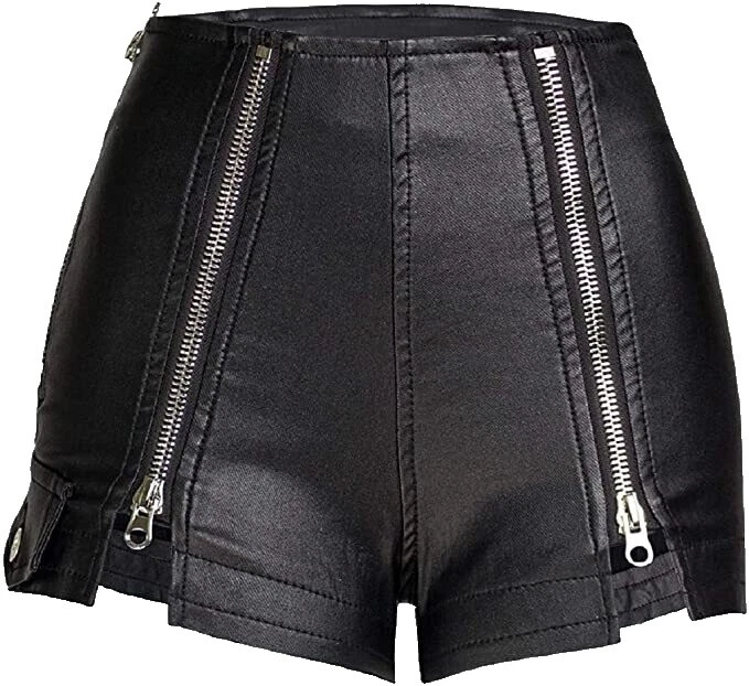 Faux Leather Casual Shorts for Women