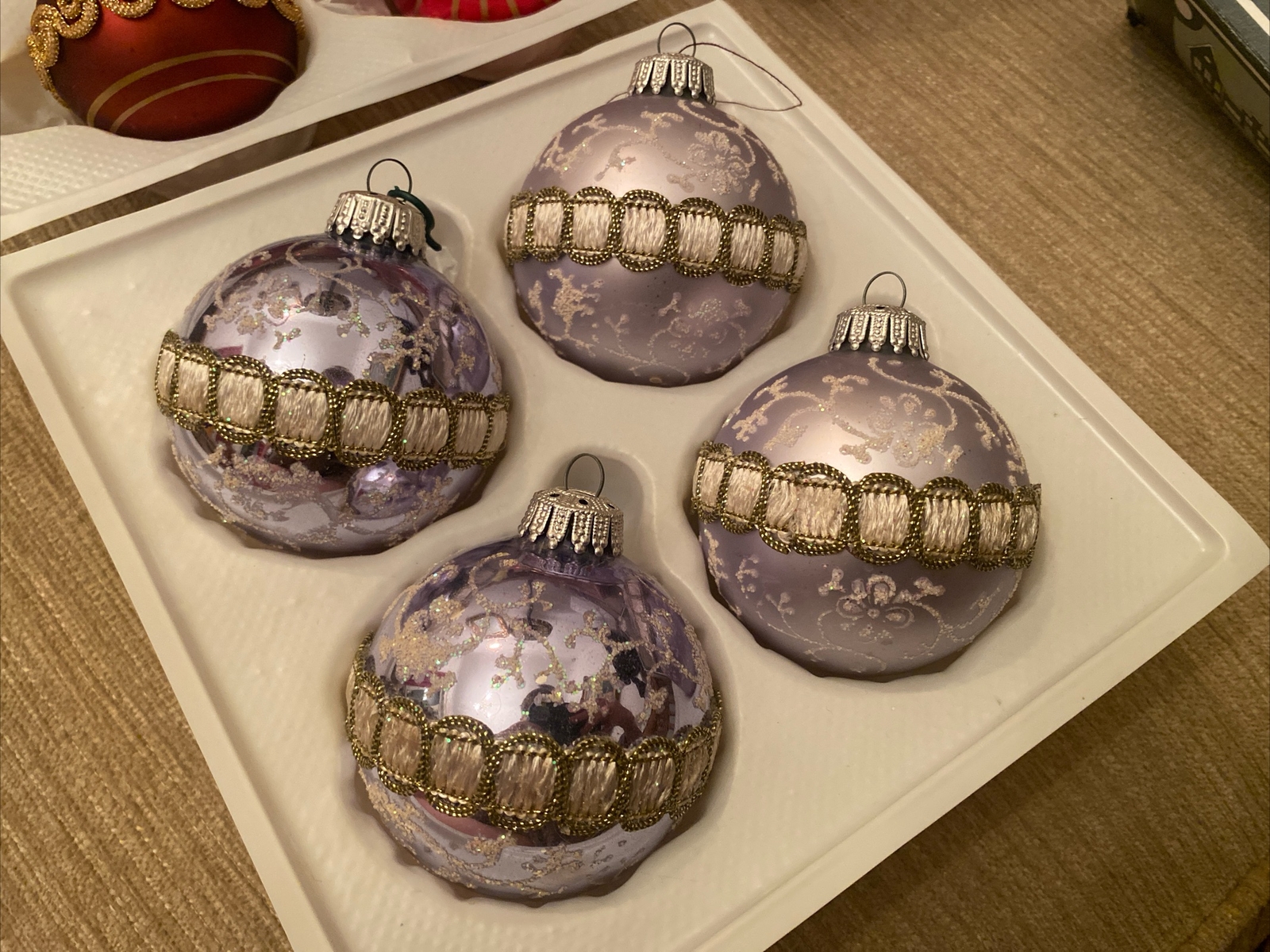 Christmas tree Glass Baubles Vintage German Christmas Decorations Job