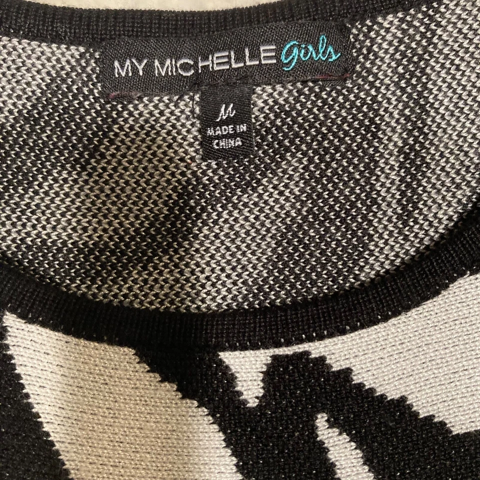 My Michelle M девочек зебра полоски платье черный и белый короткие рукава действительно хороший - Изображение 4 из 4