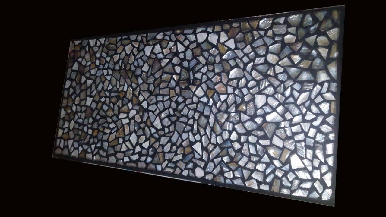 48-Inch Black Marble Table Top with Artistic Inlay Design