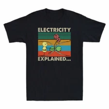 Ohm Volt Ampe Electricity Explained Funny Electrician Nerd Retro Men's T-Shirt