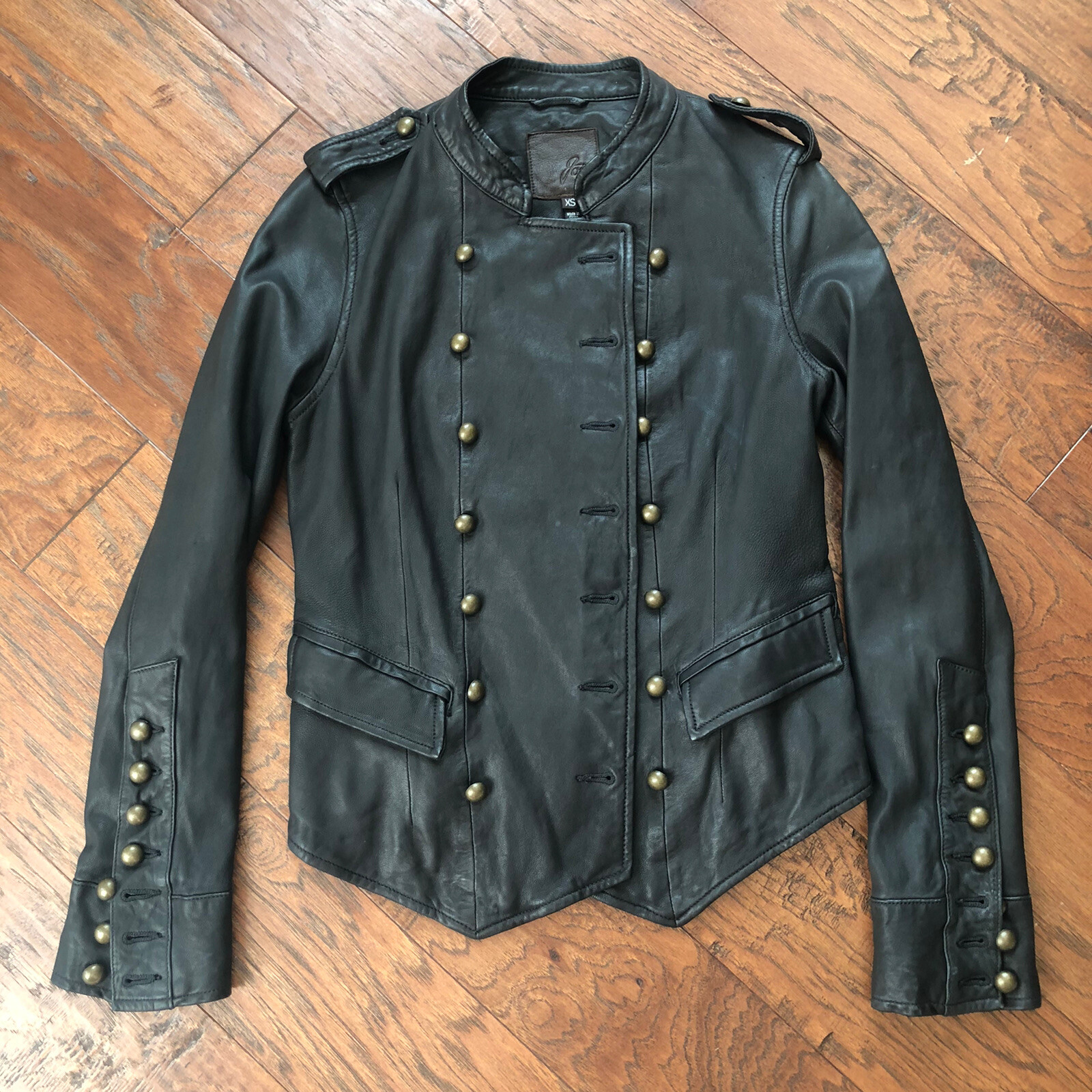 Giacca donna Joie pelle di agnello con fodera in seta doppia fila bottoni XS
