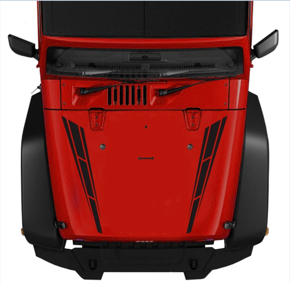 2 peças de decalque de vinil com capuz automático de corrida listras esportivas kits de decoração de carroceria faça você mesmo - Imagem 4 de 4