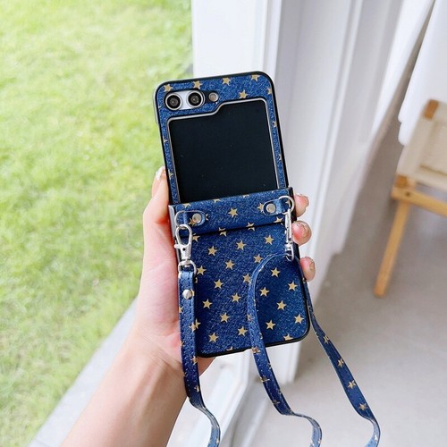 Coque Etui Antichoc Pour Samsung Galaxy Z Flip5 Flip4 Flip3 Cuir Longe Cordo Dur - Photo 16 sur 17