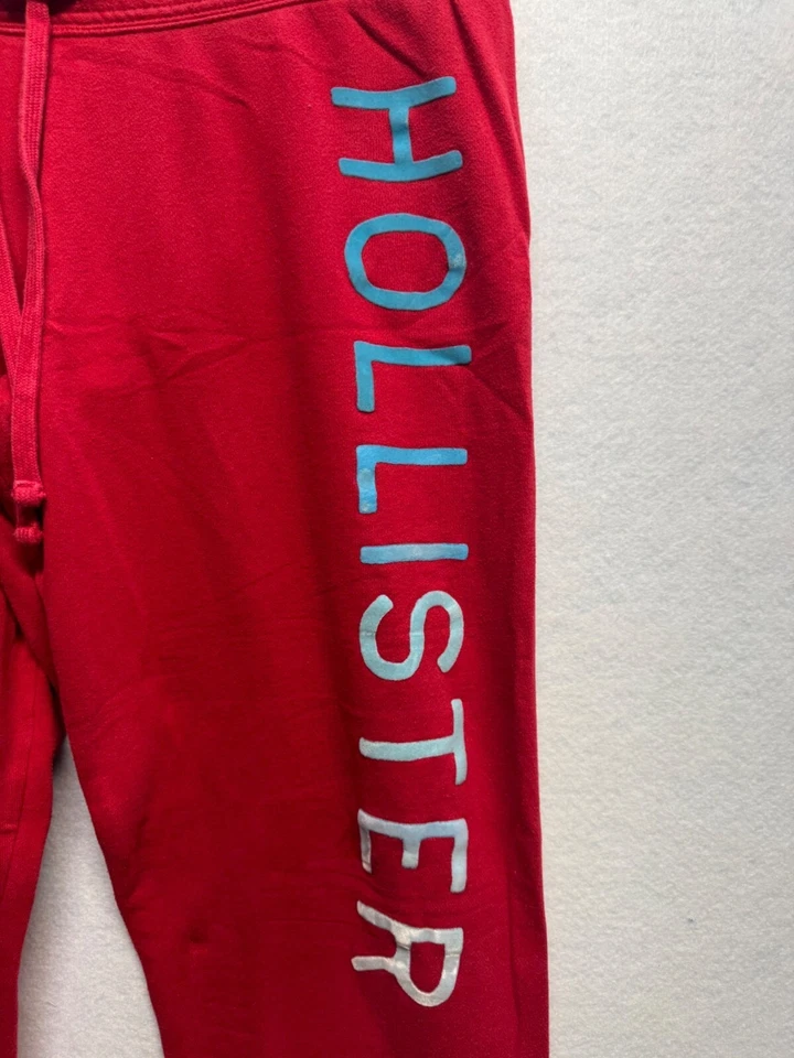 Pantalones de chándal Hollister rojos talla M con cordón en la cintura Foto 2 de 4