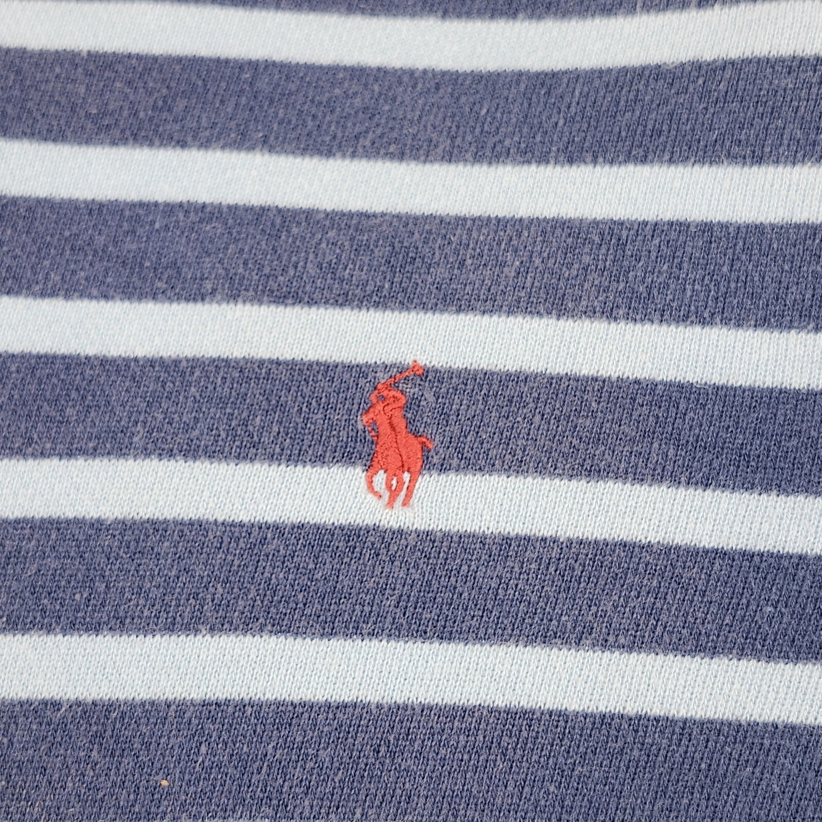 Felpa con cappuccio pullover vintage ragazzo Polo Ralph Lauren taglia L (14 16) blu righe pony