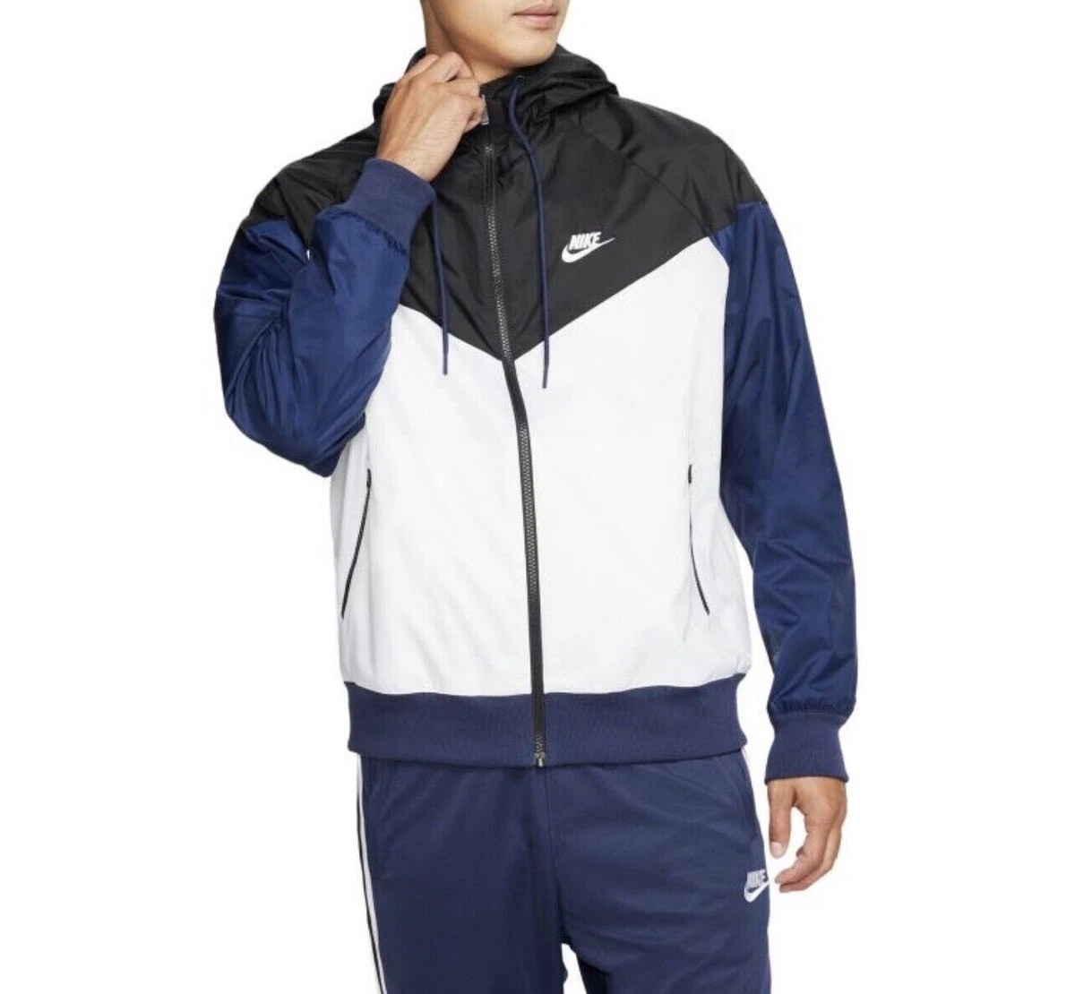 Nike Sportswear Jacket Navy Blue Black White 102 SMALL | eBay