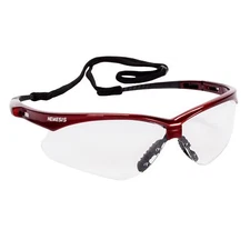 KleenGuard V30 Nemesis Safety Glasses (47378), Clear Anti-Fog Lens with Red /...