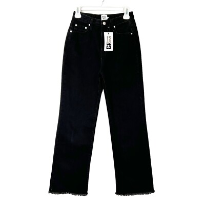 NEW Princess Polly Carey Relaxed Flare Jeans Womens Size 2 Black High Rise