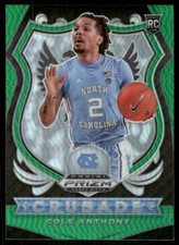 2020 Panini Prizm Green Crusade #89 Cole Anthony North Carolina basketball card