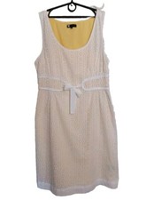 Carole Little White Dress Eyelet Embroidery 100% Cotton Size US 10 Vintage 