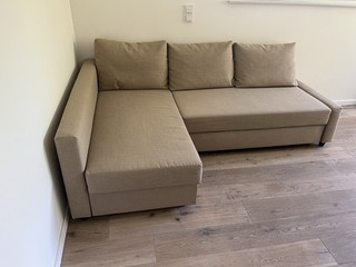 FRIHETEN Eckbettsofa mit Bettkasten Beige (Récamiere für Eckbettsofa)