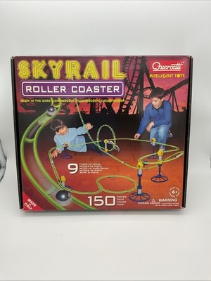 Quercetti NIB SkyRail Roller Coaster Glow In The Dark 150 Piece 9Yard Of Track