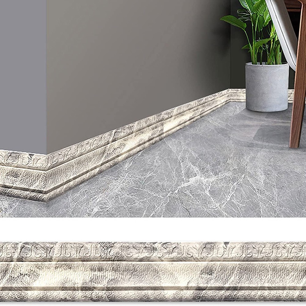 3D Embossing Wall Trim Line Skirting Border Decor Sticker Enhance Room Decor