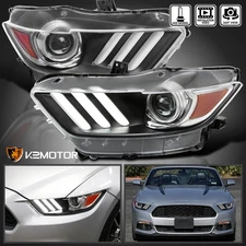 Fits 2015-2022 Ford Mustang HID/Xenon Projector Headlights LED Lamps 15 16 17