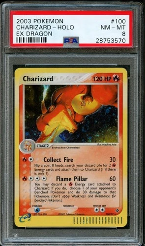 POKEMON 2003 CHARIZARD-HOLO EX DRAGON #100 PSA 8 NEAR MINT