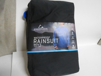 Paradox Men's Waterproof Rain Suit Black, Large Camping Hiking Backpacking