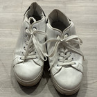 Madden Girl White Canvas Lace-Up Sneakers Black Heel Tab women’s US 8.5 — photo 1