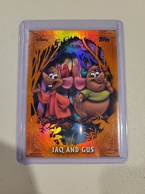2025 Topps Disney Wonder Furry Friends Orange Foil #FF-4 Jaq & Gus 18/25