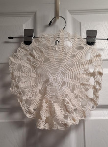 Vintage Round 13" White Crocheted Doily