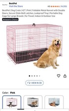 BestMassage 42 inch Double Door Folding Dog Pet Crate with Divider and Tray