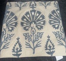 Pottery Barn Bloom Embroidered Pillow Cover 18x18 Blue NWT 025