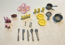 Barbie Vintage Accessories - Lot of Cooking Utensils. and Table Settings