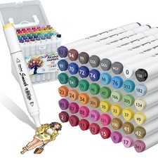 Alcohol Markers, Christmas Gifts,48 Colors Dual Tip Art Coloring Markers for ...