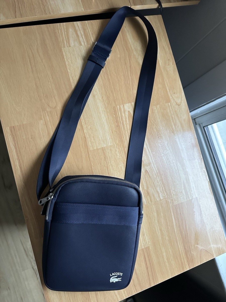 Lacoste Navy Blue Crossbody Bag Adjustable Strap Inner Pockets