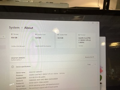 Microsoft Surface Laptop 3 15''  1872  i7-1065G7 32GB RAM 1TB SSD Win 11
