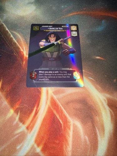 Star Wars Unlimited- Quinlan Vos, Sticking the Landing #275 Leader Showcase Foil - Picture 2 of 10