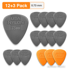 12-PACK Dunlop NYLON STANDARD Guitar Picks  0.73mm  44-073,  3 Free Picks
