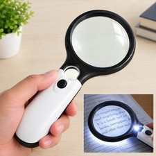 3 LED Light 45X Handheld Magnifier Reading Magnifying Glass Lens Jewelry Loupe