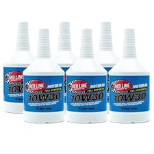 Red Line Oil 11304 Set of 6 Full Synthetic 10W30 Motor Oil Bottles, 1 Quart