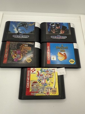 Sega Genesis Game Lot: Ecco the Dolphin, T-Rex, A Dinosaur s Tale, Tiny Toon