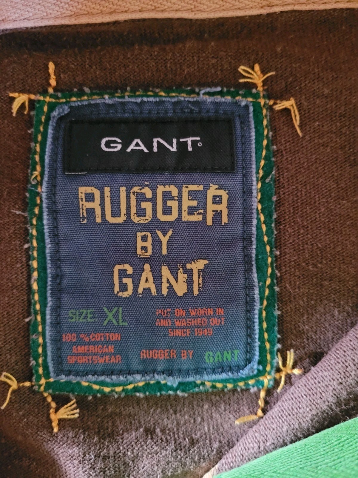 Vintage 90s GANT RUGGER Shirt Long Sleeve Striped Heavy Cotton Size XL - Rare. image 6