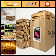 Cherry Wood Chips for Smoking & Grilling - 8" Mini Split, 17lbs, USA Made
