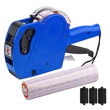 MX-5500 8 Digits Price tag Gun with 5000 Sticker Labels and 3 21x12 mm, Blue