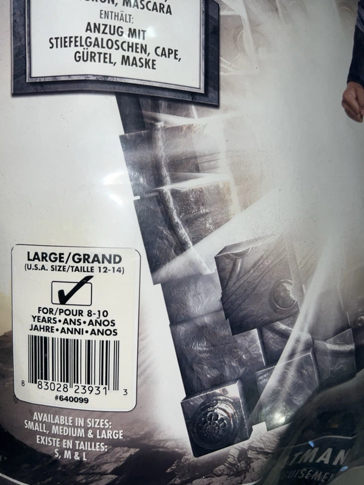 Rubíes Liga de la Justicia Batman Disfraz Halloween Niño Talla Grande 12-14 Foto 3 de 4